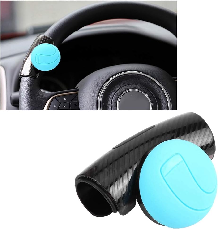 KIMISS Car Steering Wheel Knob Handle Ball, Universal Steering Wheel Booster Black, Blue(light blue)