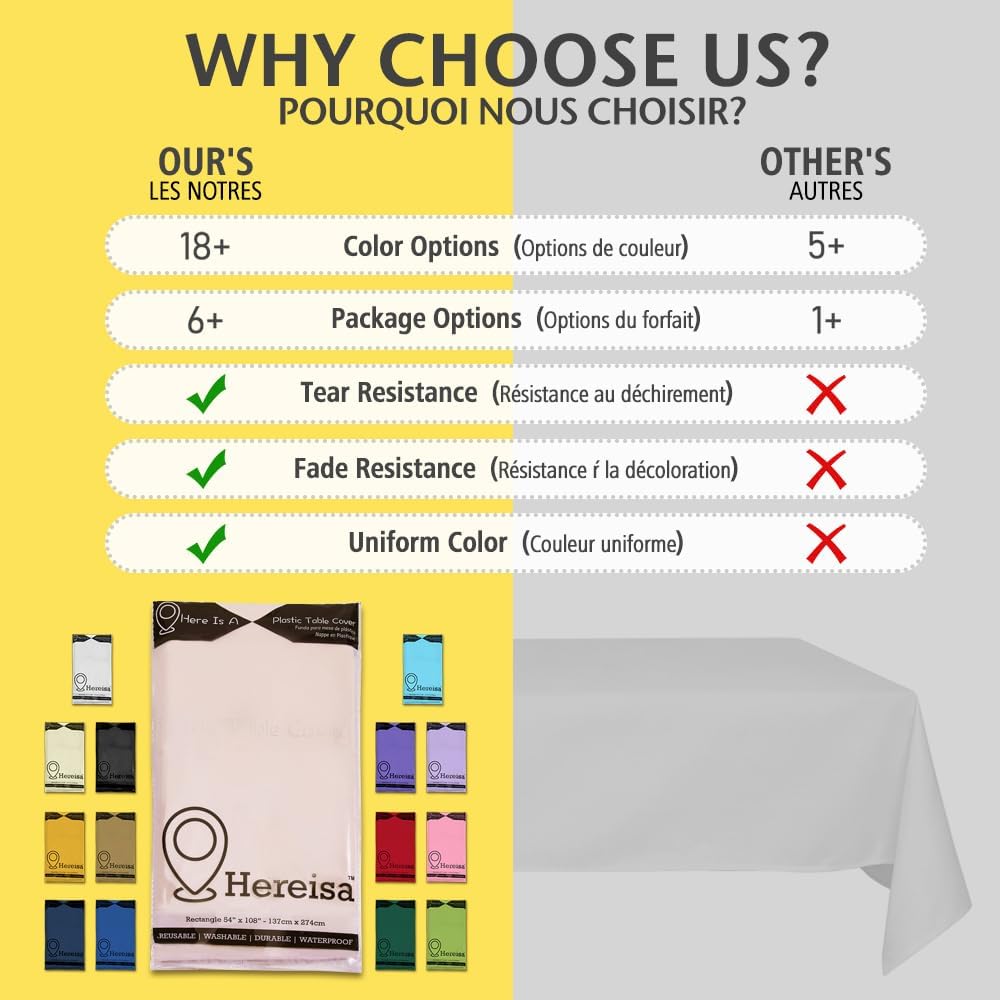 Tablecloths Plastic 3 Pack Light Pink Disposable Table Covers 54" x 108" Baby Pale Pink Table Cloths for Parties Bridal Shower Engagement Wedding Birthday, Fits 6 to 8 Foot Rectangle Tables