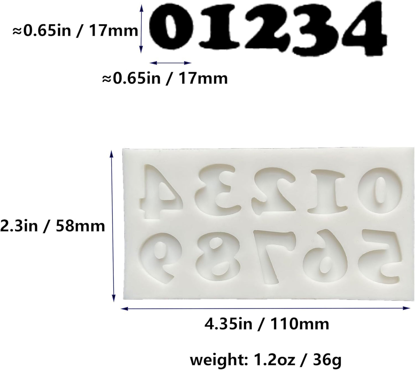 3-Piece Cooper Letters & Numbers Silicone Mold Set for Various Crafts - Perfect for Fondant Cakes, Chocolate, Resin, Gumpaste & DIY Creations