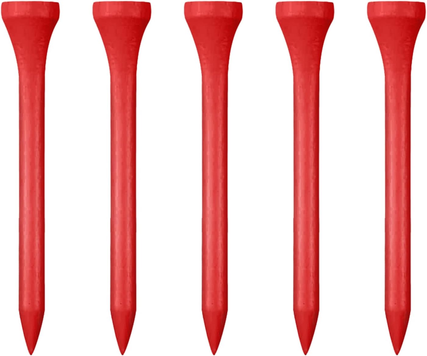 Wooden Golf Tees 3-1/4", 2-3/4", 1-1/2" Available,100 Count (Natural Color, White, Black, Blue, Red, Pink)