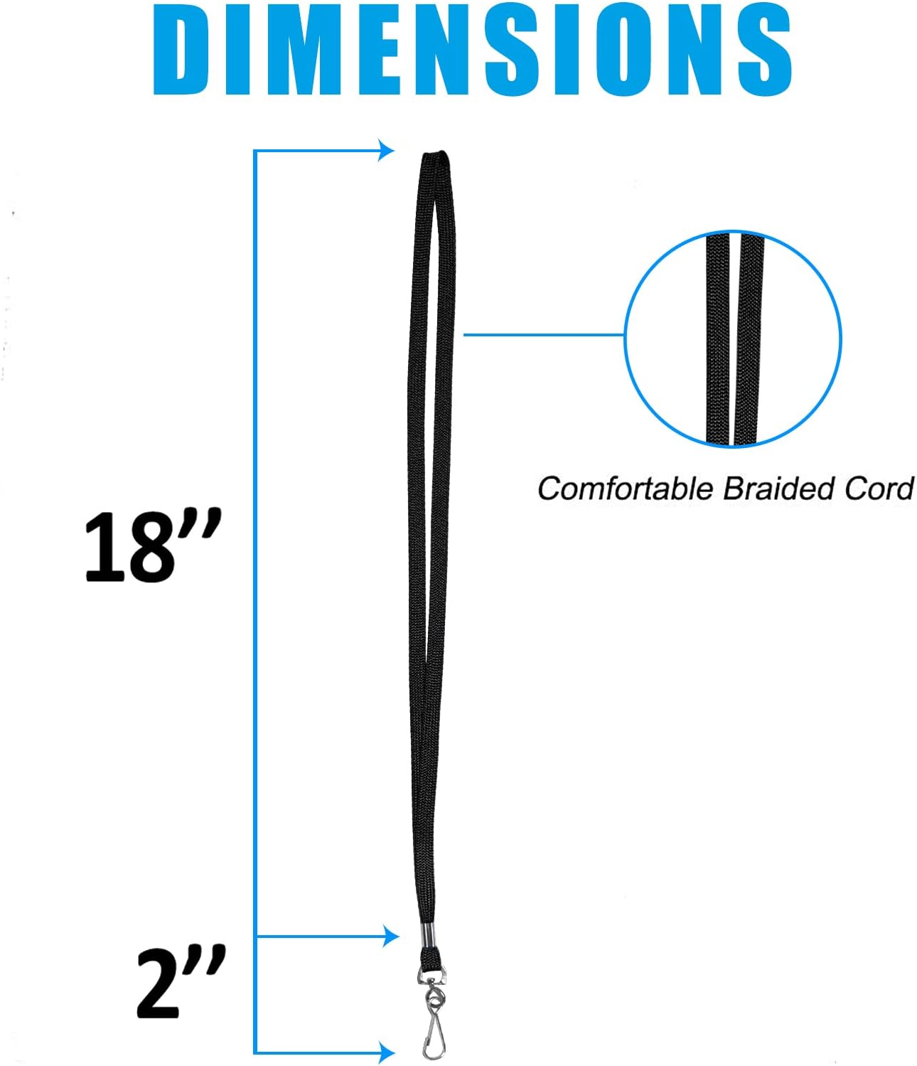 120 Pcs Black Lanyards Premium Bulk Flat Lanyards 36" with Swivel J Hook for ID Name Badge Holder, VIP, School, Kids, Coach, Conference, Festival and Hang Keys