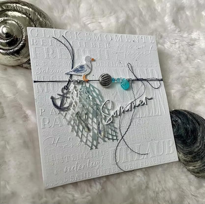 Lapoo Flowers Metal Cutting Die for Scrapbooking - Durable, Cut Stencils for DIY Scrapbook Photo Album Decorative Paper Card, Card Making Supplies, Embossing (Fishing Net 3 x 2.7 in)