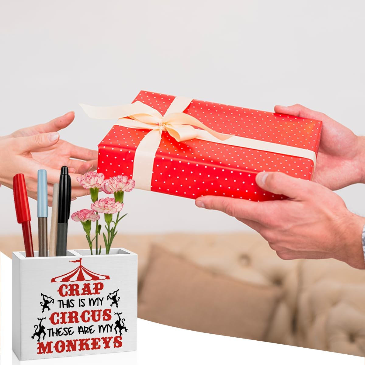 Bosses Day Gifts for Women Men Manager Funny Office Decor for Women Wooden Pencil Holder National Boss Day Decorations Gifts for Supervisor Leader MenCoworker HR Manager Office Desk Decor A 03