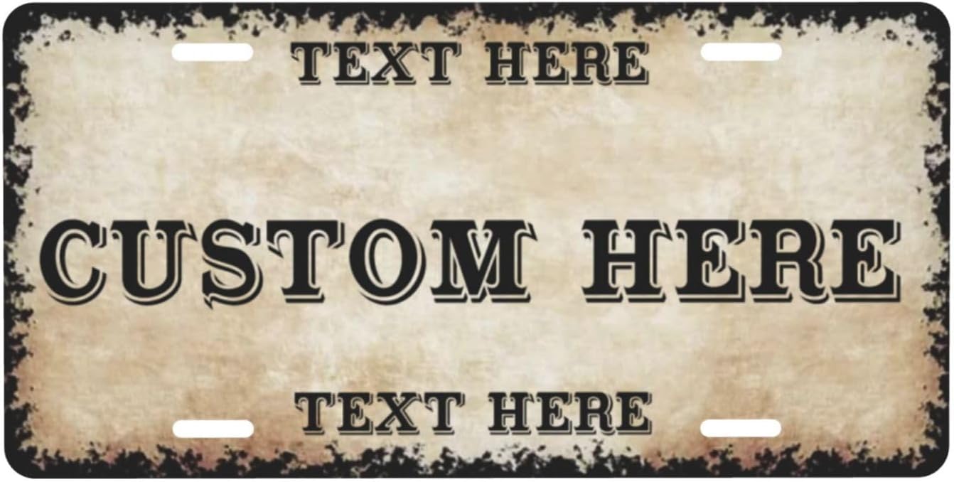 Custom Personalized Text Image Photo Design Customized Tag Aluminum License Plates for Front of Car 6x12 Inch-12