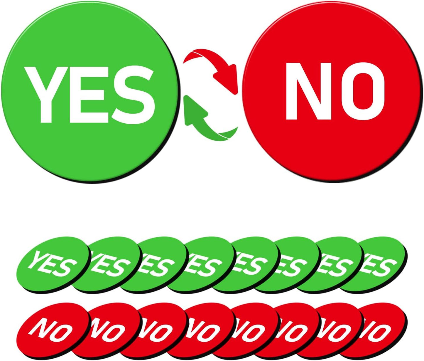 25 Pcs Double-Sided Red Green Magnets, Flip Over Colored Magnetic Dots for Whiteboard, Refrigerator, Office(YES/NO Magnets)