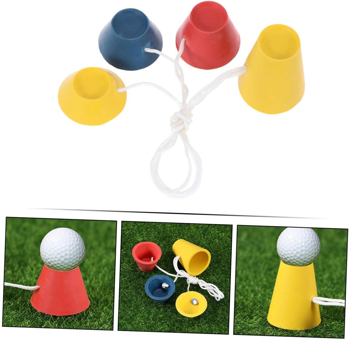 12Pcs Rubber Golf Tee Holders Golf Bases for Training and Practice Replaceable Tees with Mixed Sturdy Accessories for Indoor Outdoor Use