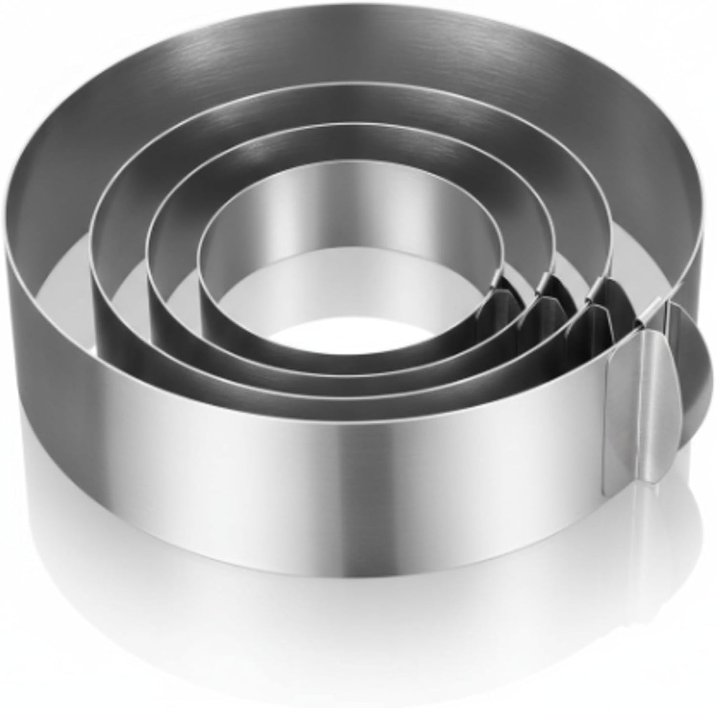 Amylove 6-12 Inch Round Cookie Cutter Adjustable Circle Cookie Cutter Stainless Steel Round Cake Trimmer for Baking Kit Mousse Layered Cake Biscuit Food Tiramisu Pastry