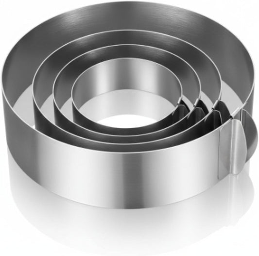 Amylove 6-12 Inch Round Cookie Cutter Adjustable Circle Cookie Cutter Stainless Steel Round Cake Trimmer for Baking Kit Mousse Layered Cake Biscuit Food Tiramisu Pastry