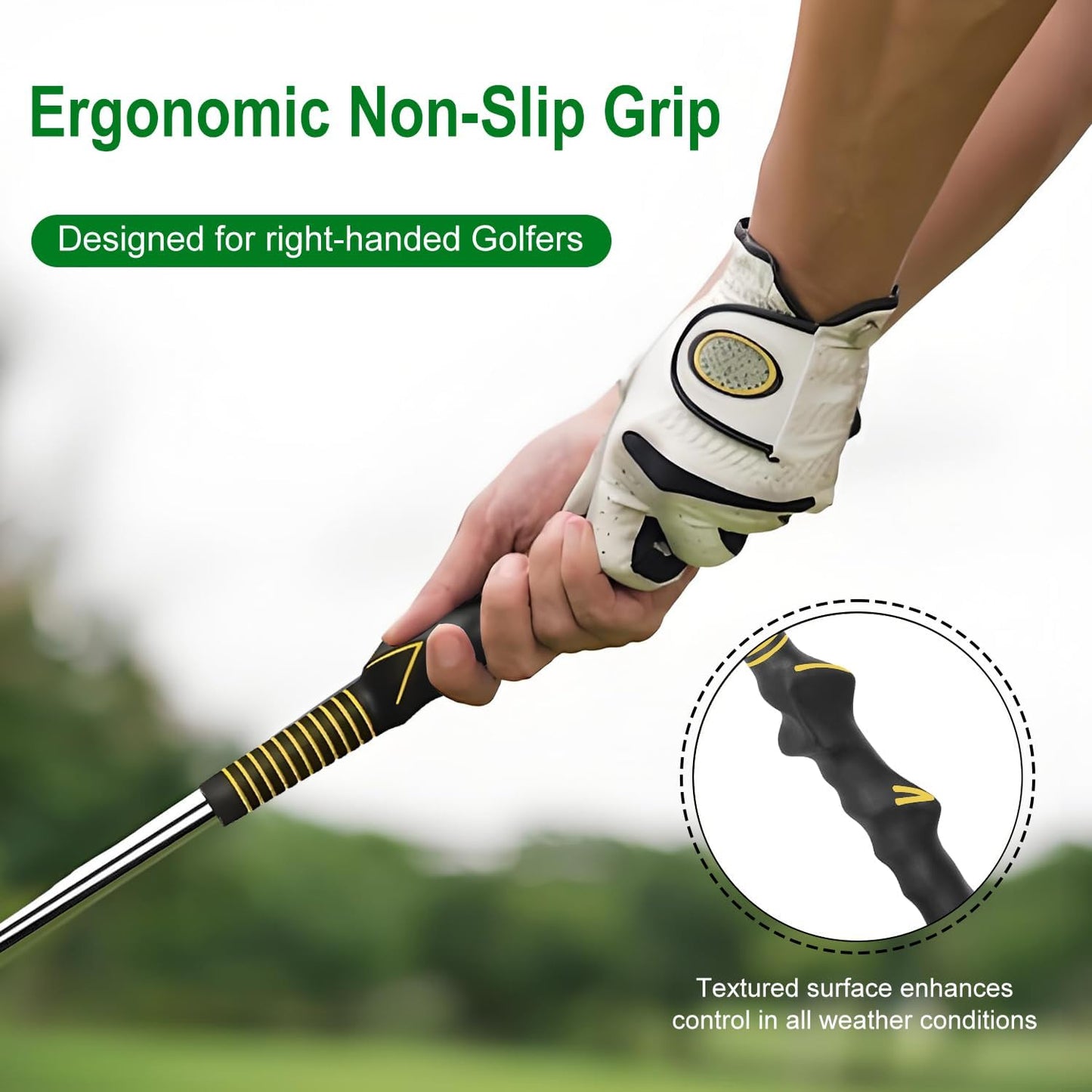 Golf Swing Trainer Aid, Weighted Golf Club for Tempo & Grip Training for Right & Left-Handed Golfers, Indoor & Outdoor Warm-Up Practice Accessories