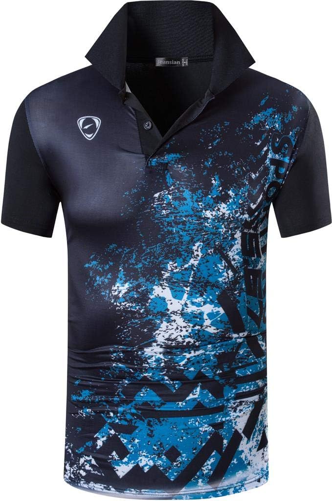 jeansian Men's Sport Outdoor Quick Dry Fit Short Sleeves Polo Tee Shirt Tshirt T-Shirt Tops Golf Tennis Bowling LSL195