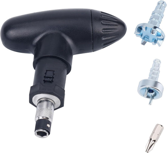 Golf Shoe Spike Wrench, Iron & Plastic Handle Universal Ratchet Action Spike Remover Golf Cleat Adjustment Tool for Easy Cleat Replacement