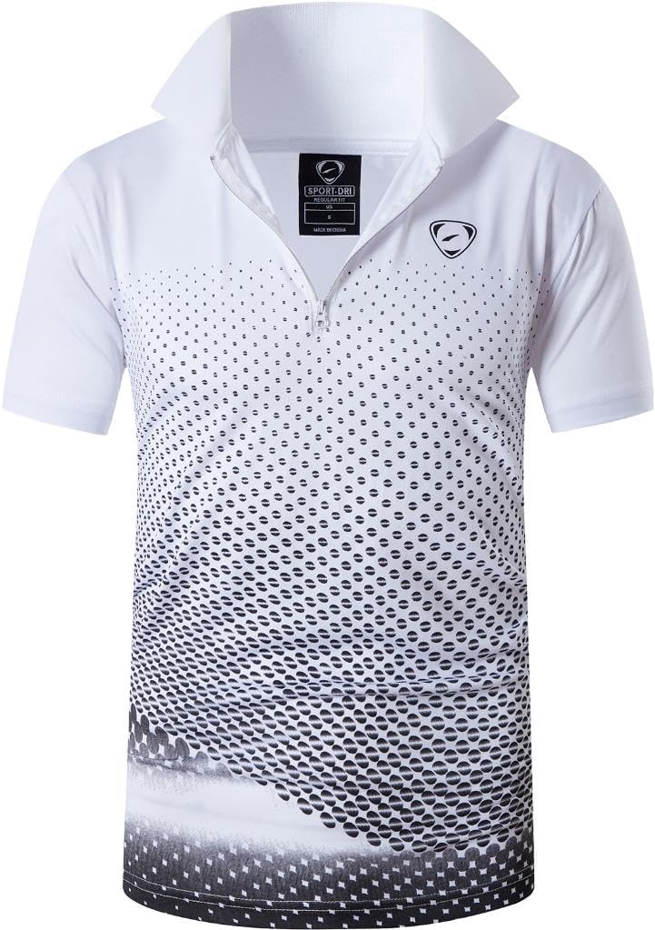 jeansian Men's Sport Outdoor Quick Dry Fit Short Sleeves Polo Tee Shirt Tshirt T-Shirt Tops Golf Tennis Bowling LSL195