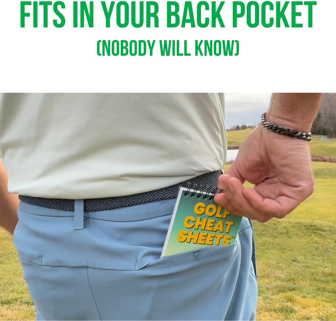 Golf Reference Guide Pocketbook - Golf Cheat Sheets With 175+ Essential Tips 36 Different Shots - Golf Training Aid - Helpful Golf Swing Thoughts - Waterproof & Durable Golf Book - Makes a GREAT gift.