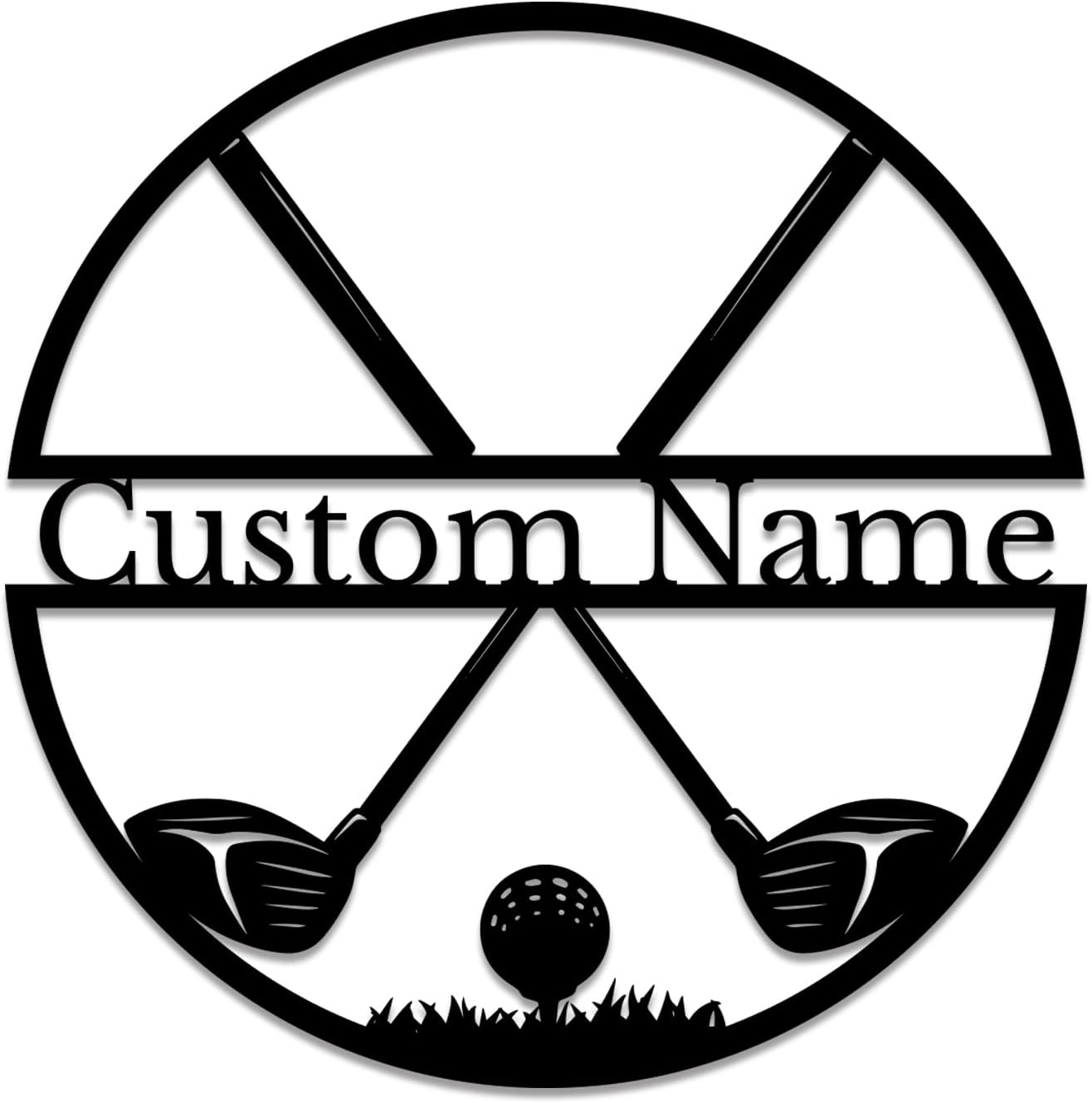 Personalized Custom Crossed Golf Metal Wall Art,Personalized Golfer Name Sign Decoration For Room,Hole Golf Club Decoration (Golf C)