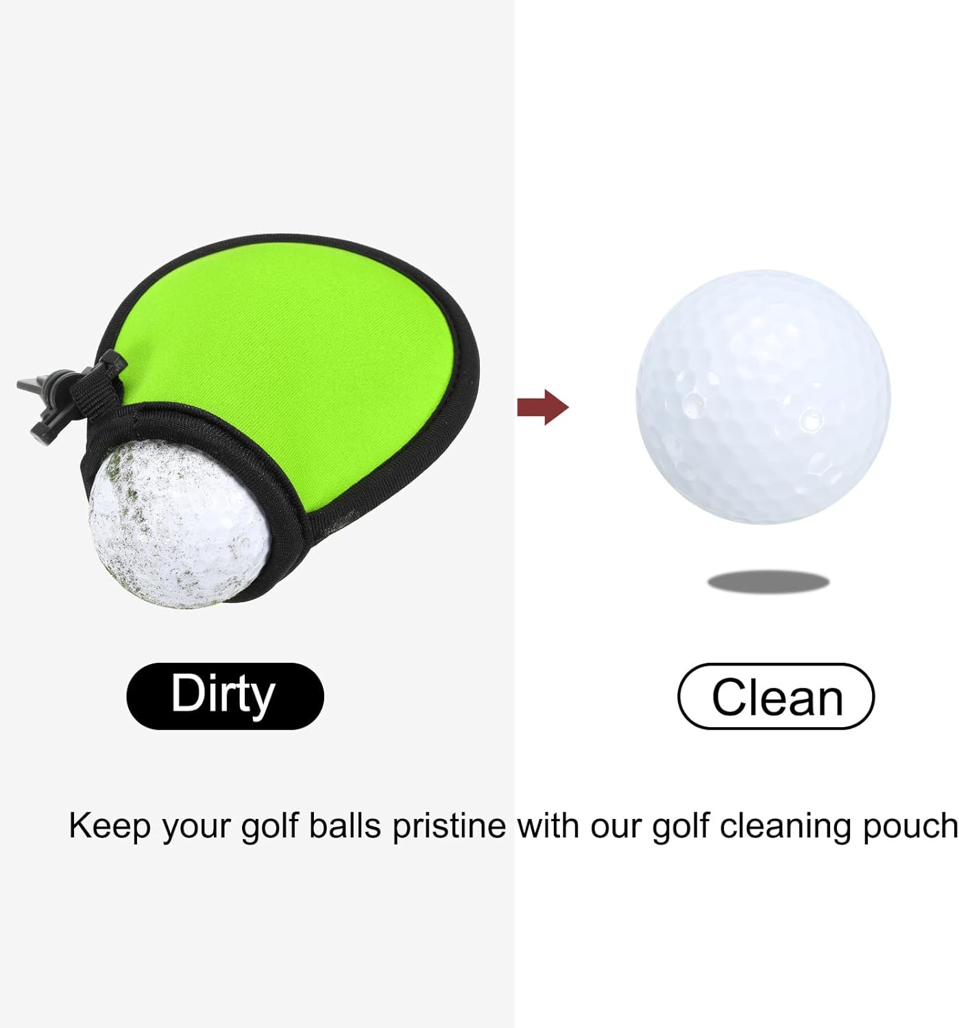 PATIKIL Golf Ball Washer Pouch, Portable Golf Balls Cleaner Pocket Bag with Hanging Clip for Men Golf
