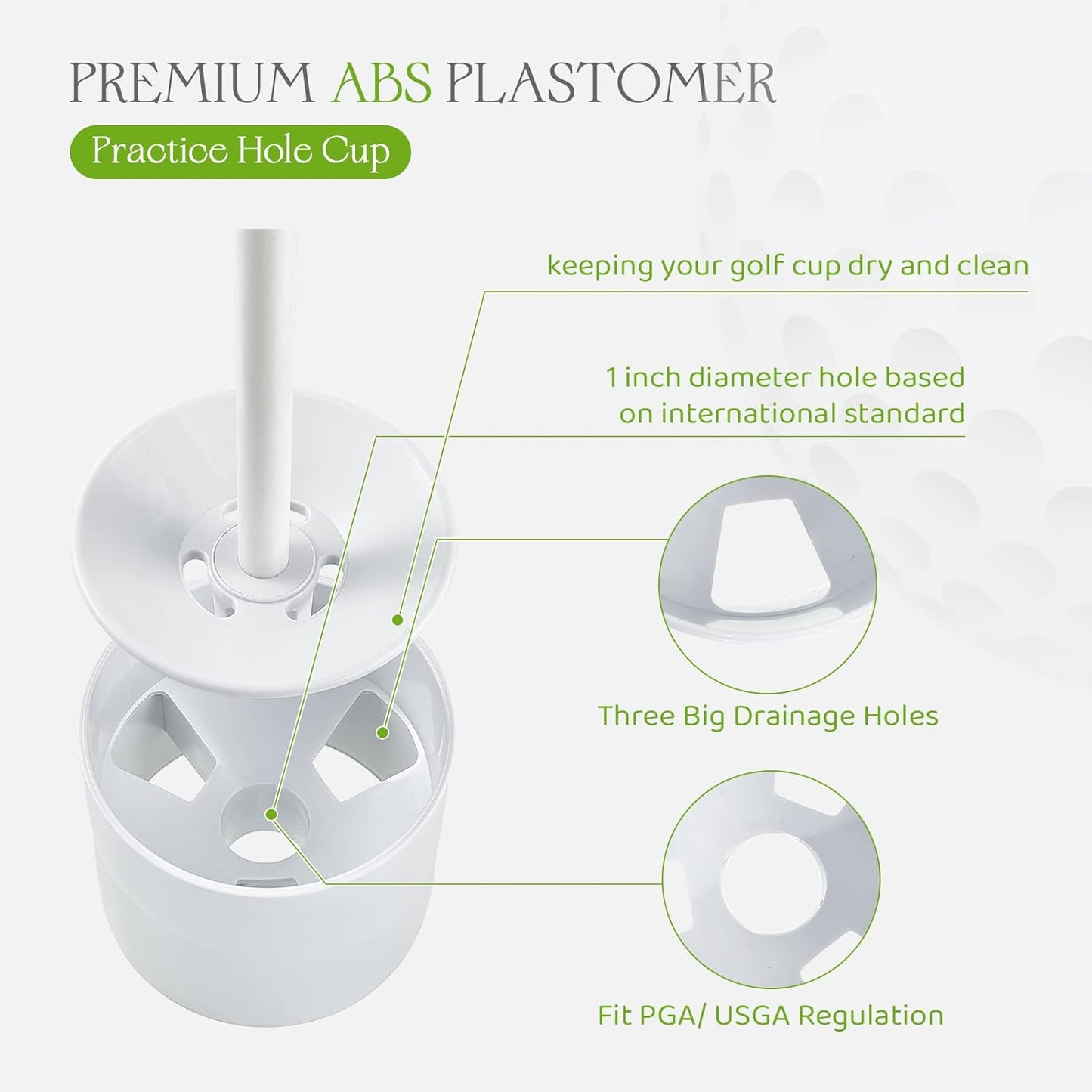 Leitee Golf Hole Cup Practice Putting Green Hole ABS Plastic Golf Putting Cup for Outdoor Backyard