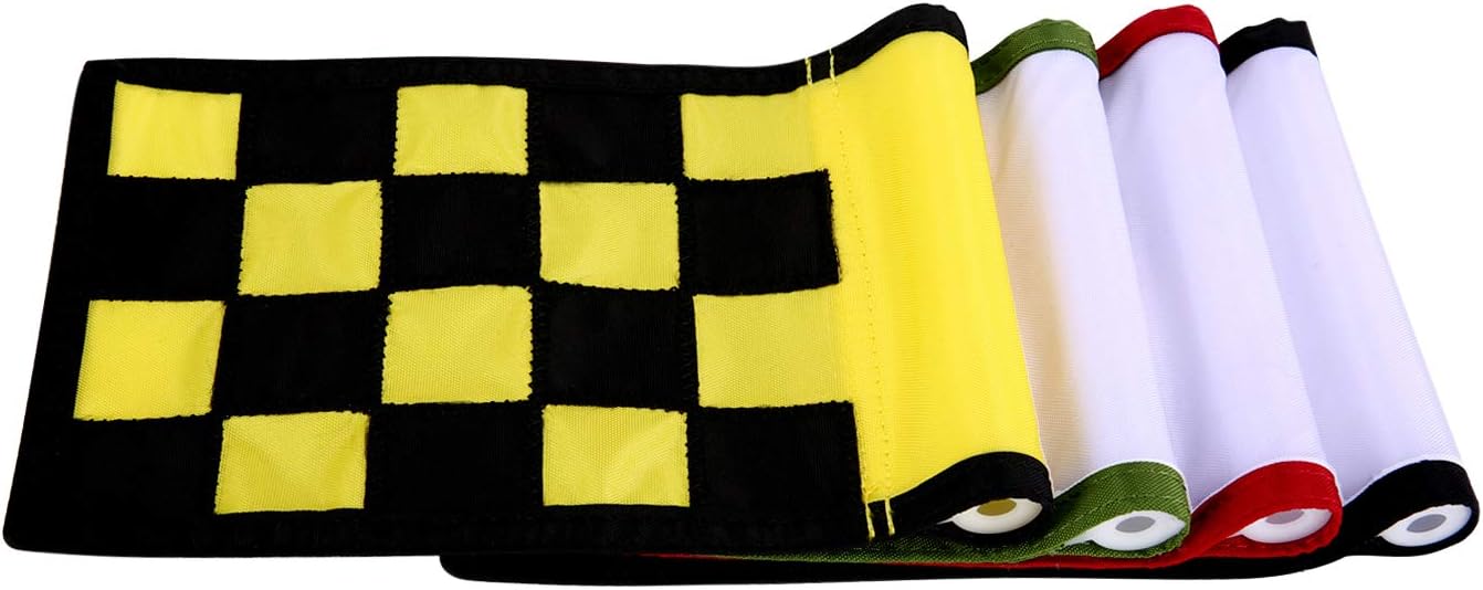 Golf Flag,Konday Checkered Training Putting Green Flags, Golf Target Flags for Indoor Outdoor Backyard Garden,8.7inch*6inch (4-pack)
