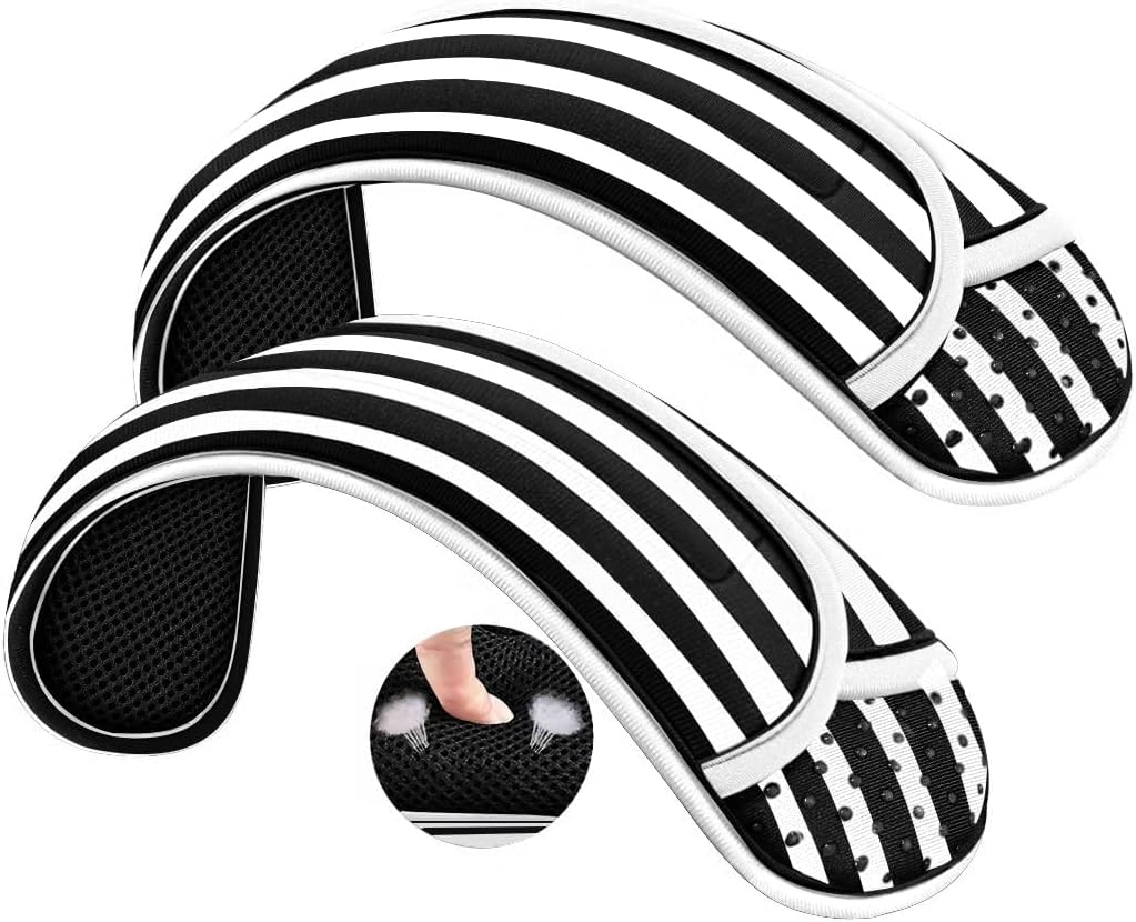 ZINZ 2-Pack Universal Shoulder Pad with Ultra Thick Cushion for Bag Luggage Bag Crossbody, Plus Long & Anti-Slip & Breathable,Black & White Stripes