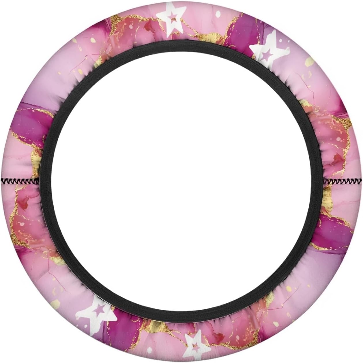 Pink Marble Print Golf Cart Steering Wheel Cover 13 Inch - 14 Inch Golf Cart Steering Wheel Covers Star Club Car Accessories for Women