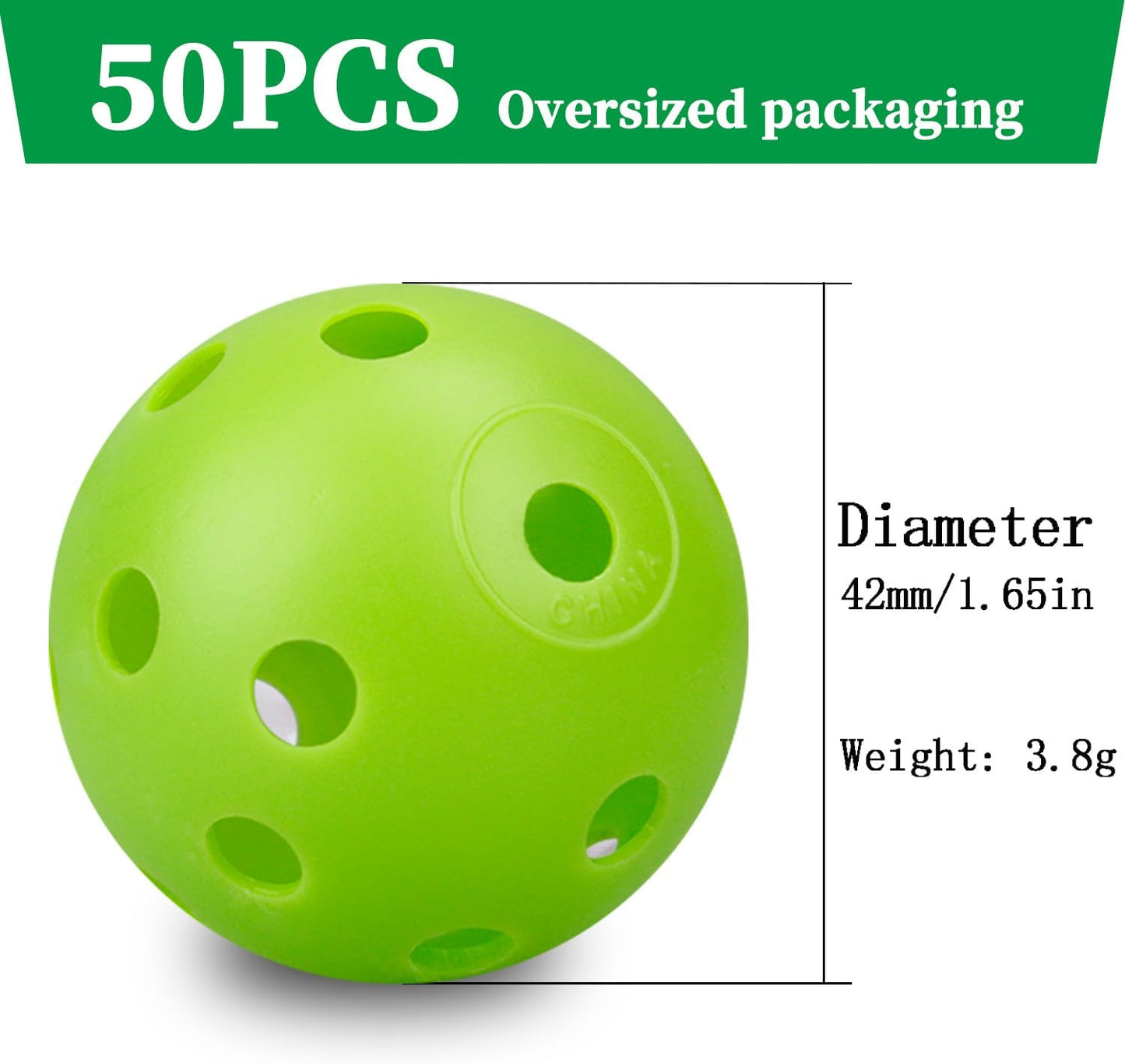 KOFULL 50 Pack Colored Golf Practice Ball, 40mm Hollow Sports Golf Training Balls Plastic Airflow Good for Your Pets(Multicolor)