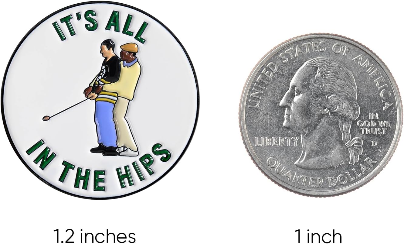 ZEETY Funny Golf Ball Marker with Magnetic Hat Clip – Golf Accessories for Men and Women, Great Golf Gift for Players with Attitude