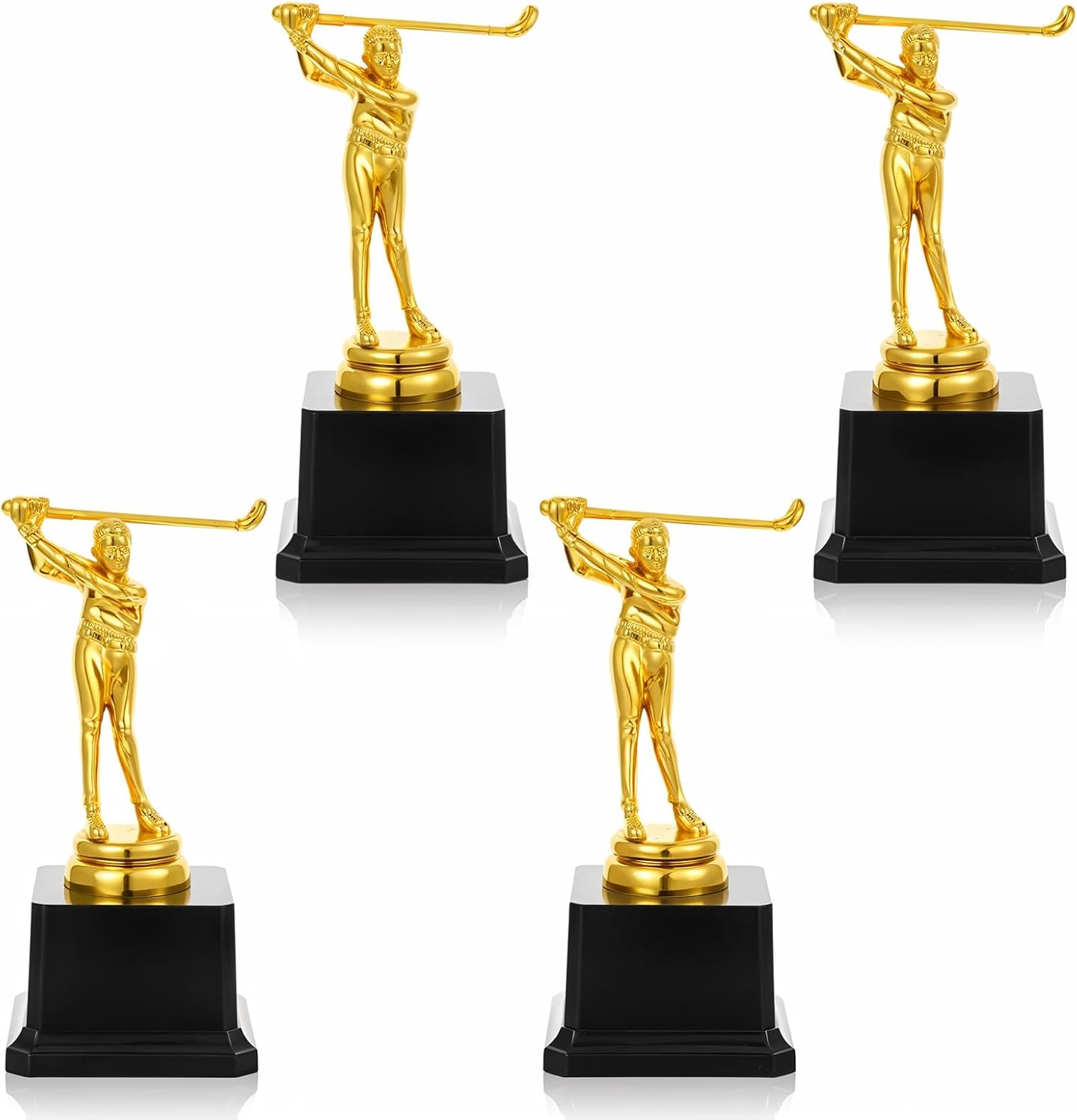 4 Pack Golf Trophy 6.7 x 3 Inch Gold Golfer Award Trophy Bulk Plastic Golfing Cup for Adults Reward Party Prop Golf Tournaments Competitions