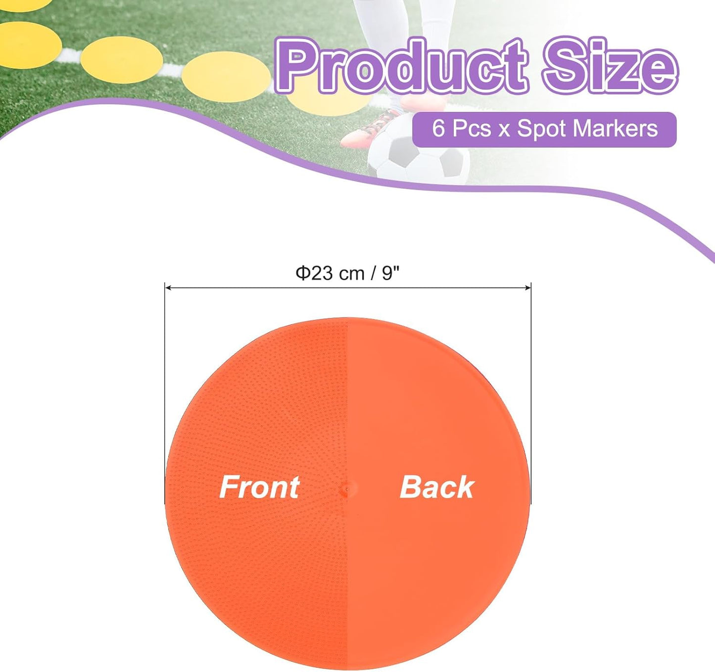 PATIKIL Spot Markers, Non-Slip Floor Dots Agility Markers Flat Field Cones Poly Dots for Gym PE Speed Training Dance Soccer Basketball Sports