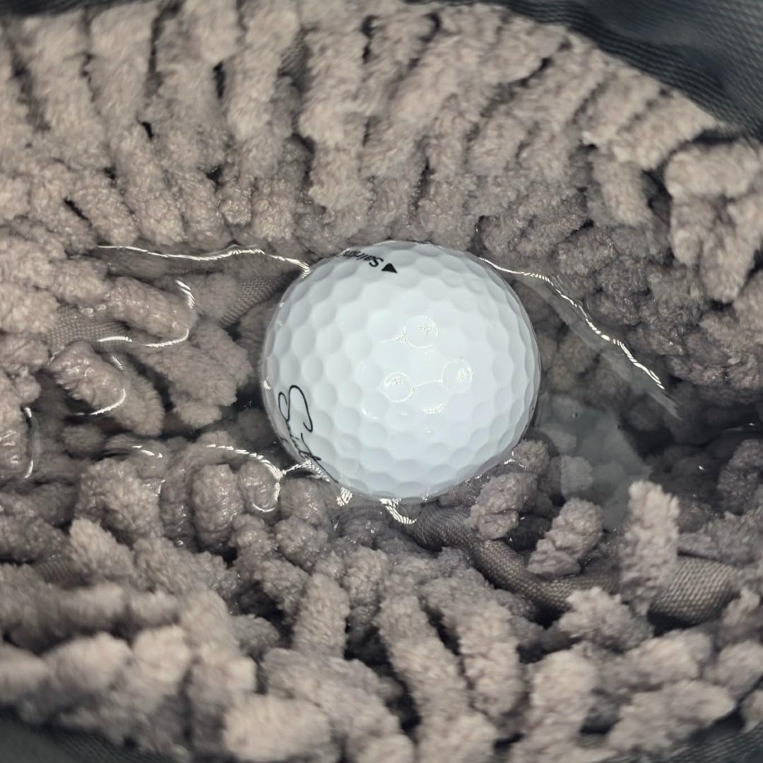 FAR&STRAIGHT Golf Club & Ball Cleaning Pouch – Soft Microfiber Interior for Gentle Cleaning – Clip-On, Washable Bag