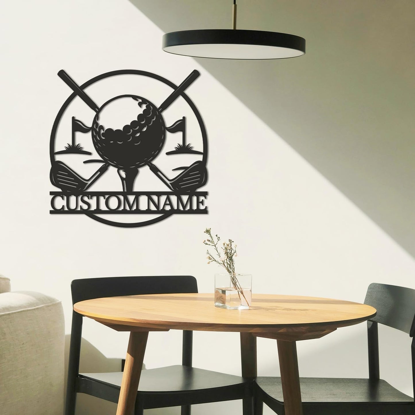 Personalized Custom Crossed Golf Metal Wall Art,Personalized Golfer Name Sign Decoration For Room,Hole Golf Club Decoration (Style-9)