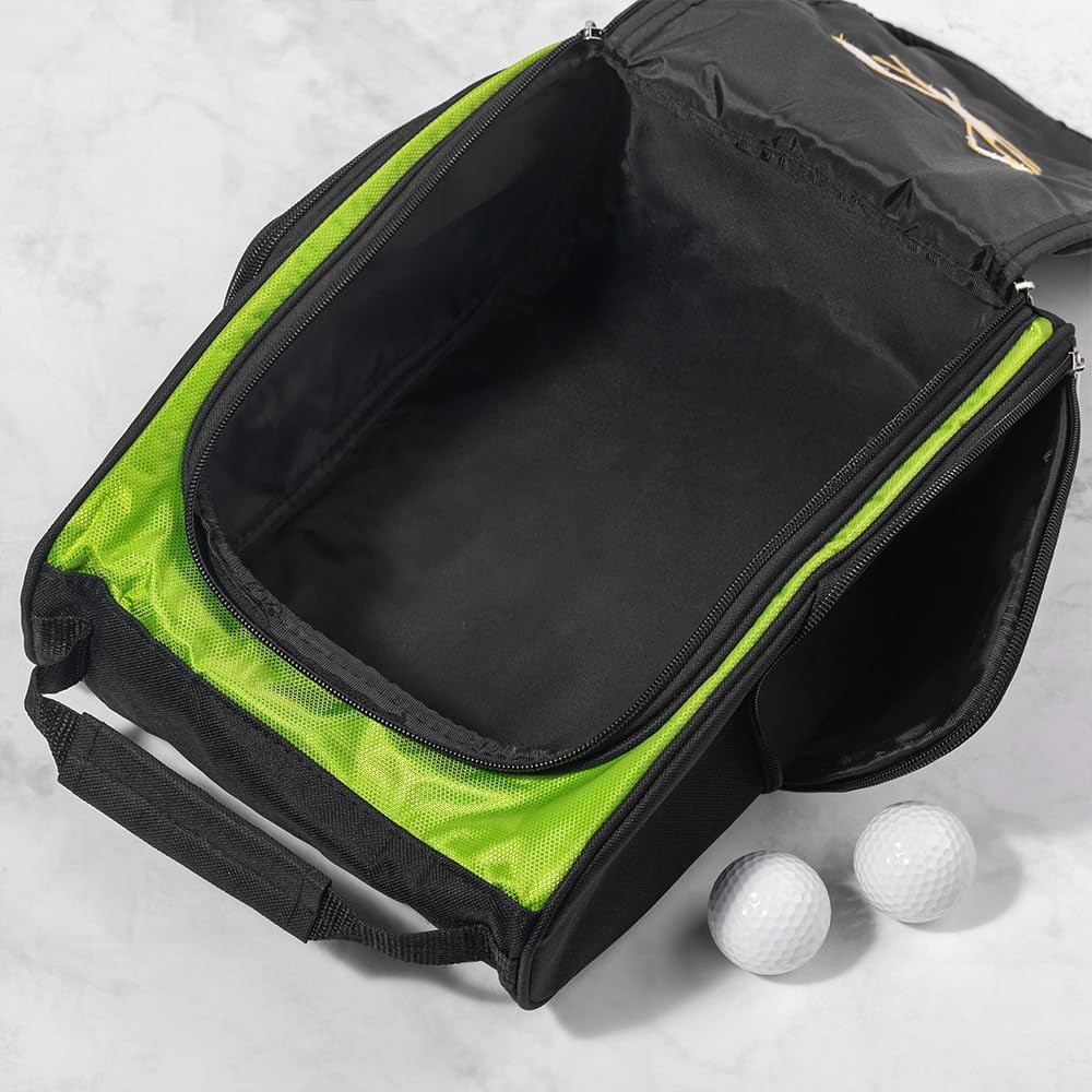 Personalized Golf Shoe Bag, Custom 10 Colors Embroidered Name and Pattern Golf Shoe Carrier Bag with Carrier Handle Father's Day Gift