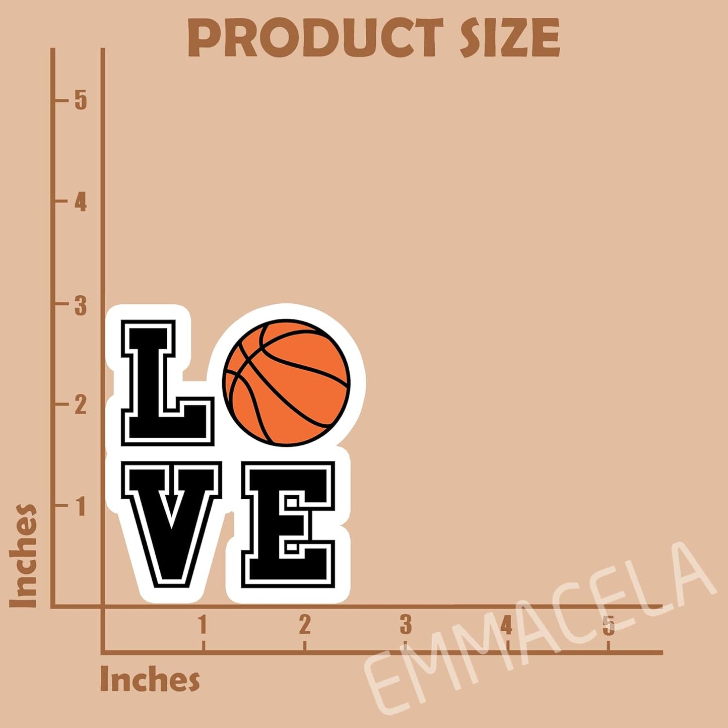 (3PCS) Basketball Stickers – Love Basketball Vinyl Decals for Coaches, Players, Fans – Sports Stickers for Water Bottles, Laptops, Tumblers, 3 x 2.5 Inch