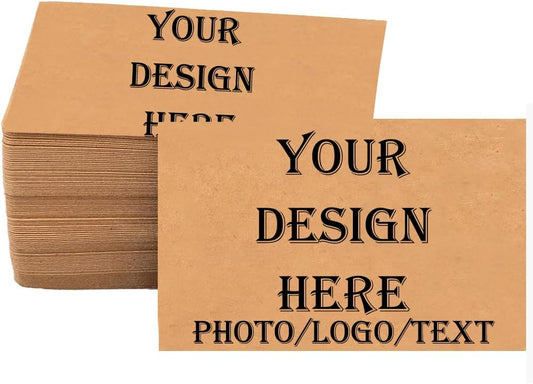 Custom Kraft Paper Business Cards with Your Logo Personalized Kraft Cards Add Photo/Text/Logo Print Your Own Business Cards On Front and Back Sides-100pcs