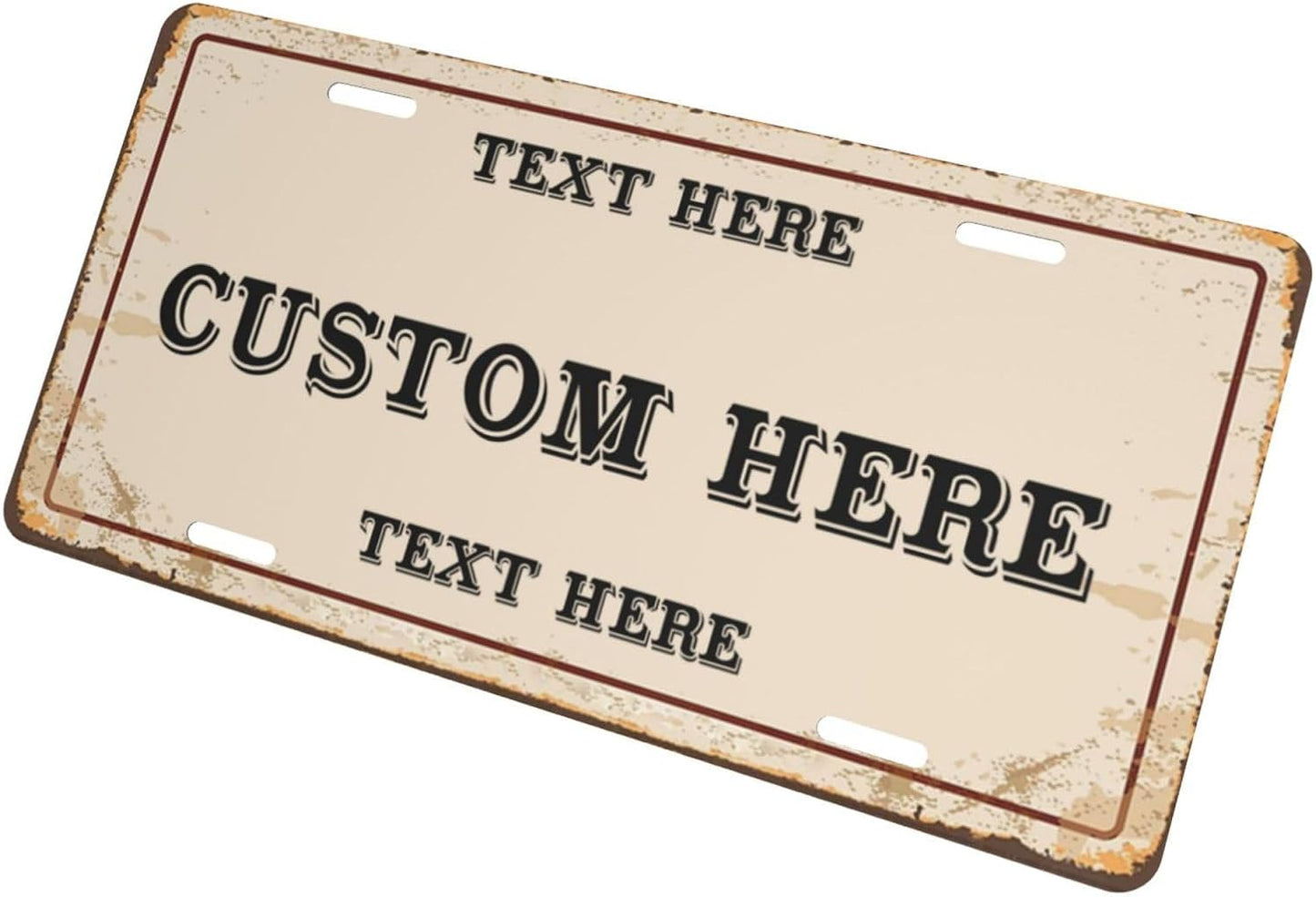 Custom Personalized Text Image Photo Design Customized Tag Aluminum License Plates for Front of Car 6x12 Inch-14