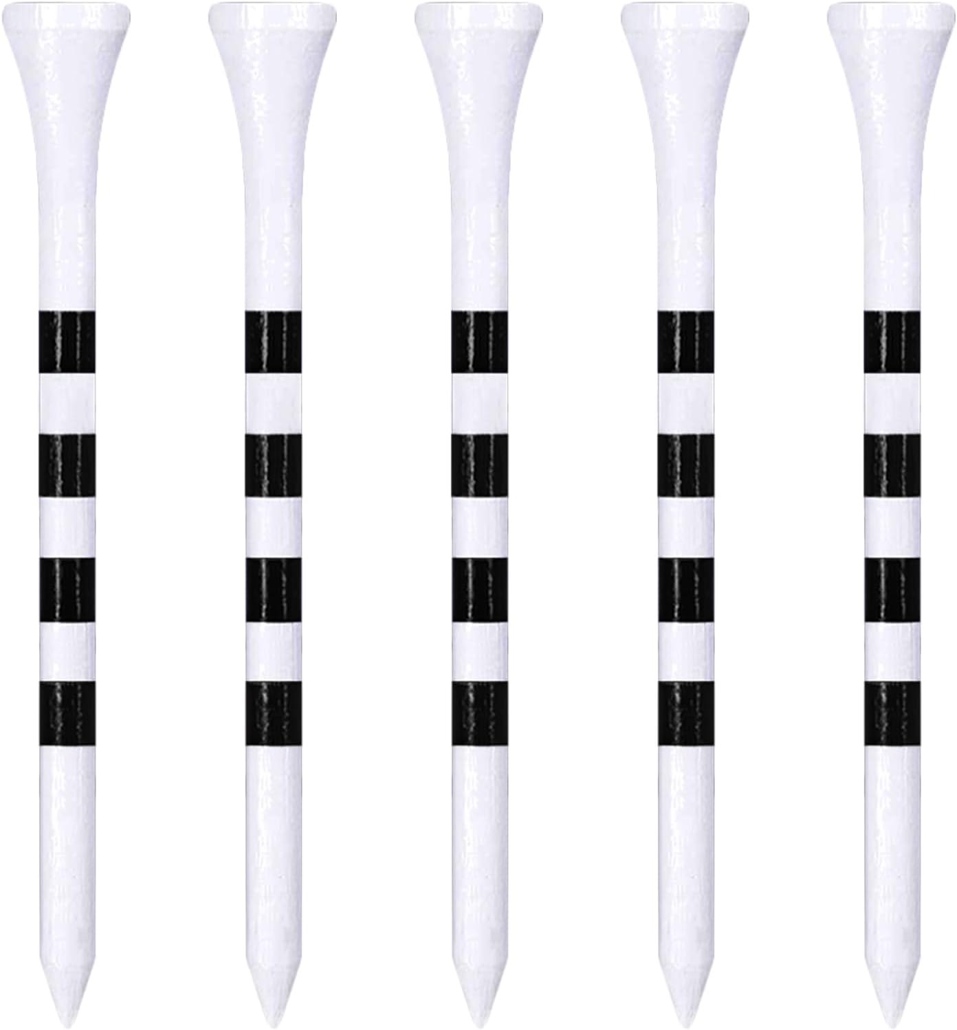 Wooden Golf Tees 3-1/4", 2-3/4", 2-1/8", 1-1/2" Available, 100 Count (Natural Color, White, Black, Blue, Red, Green, Yellow, Pink, Orange)