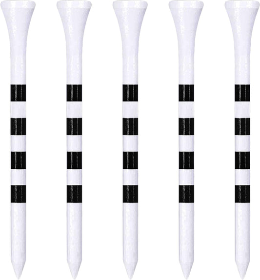 Wooden Golf Tees 3-1/4", 2-3/4", 2-1/8", 1-1/2" Available, 100 Count (Natural Color, White, Black, Blue, Red, Green, Yellow, Pink, Orange)