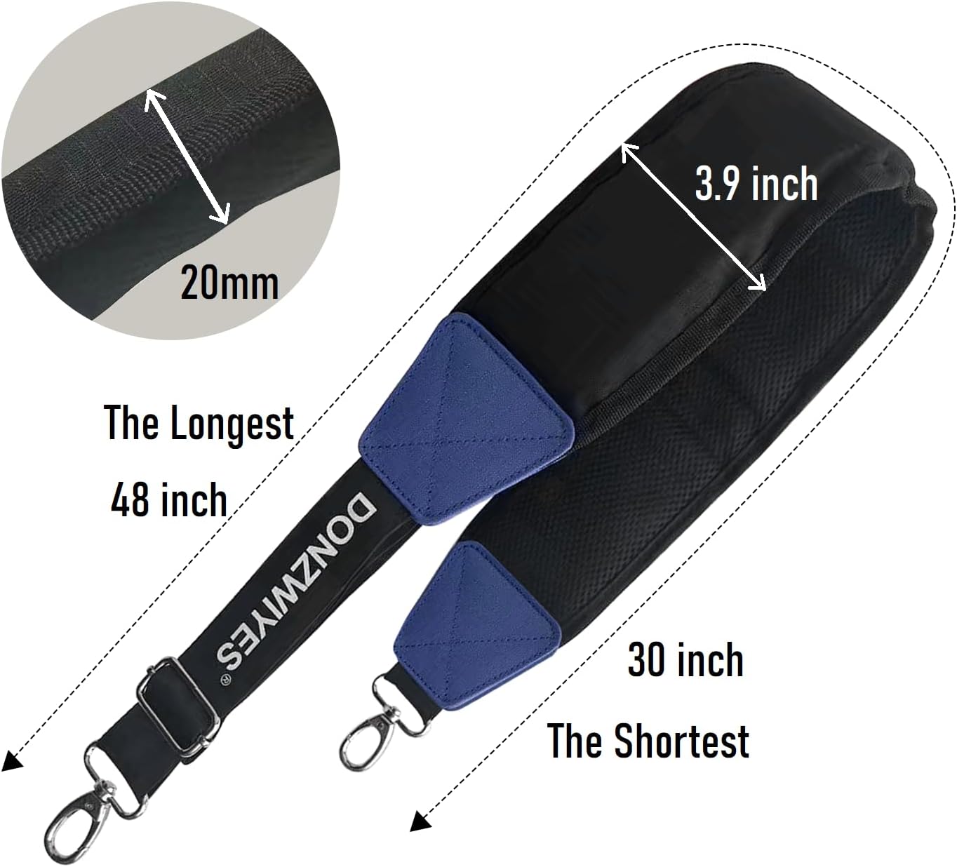 Golf Bag Shoulder Strap Upgraded Single Padded Adjustable Straps Universal Replacement(Black,1 Pack)