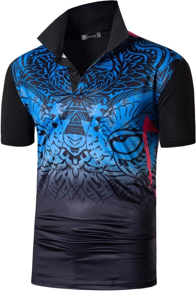 jeansian Men's Sport Outdoor Quick Dry Fit Short Sleeves Polo Tee Shirt Tshirt T-Shirt Tops Golf Tennis Bowling LSL195