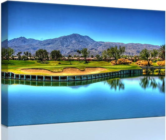 Augusta National Golf Course Wall Art for Living Room Bedroom Bathroom Home Decorations USA Georgia Golf Course Picture Poster Framed Artwork Canvas Prints Ready to Hang(12''H x 16''W)