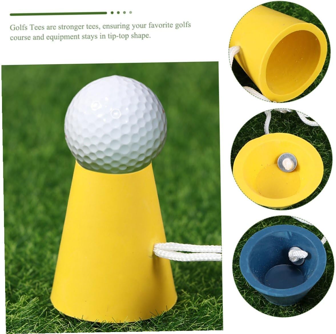 16Pcs Rubber Golf Tees with Bases Outdoor and Indoor Golf Ball Holders for Driving Range Practice and Turf Mats