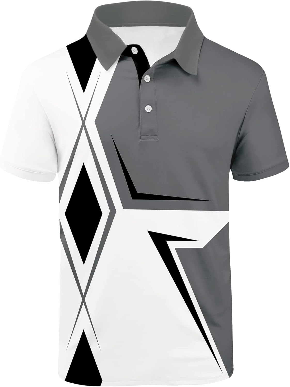 SCODI Mens Golf Shirt Moisture Wicking Performance Sport Short Sleeve Print Golf Polo Shirts for Men