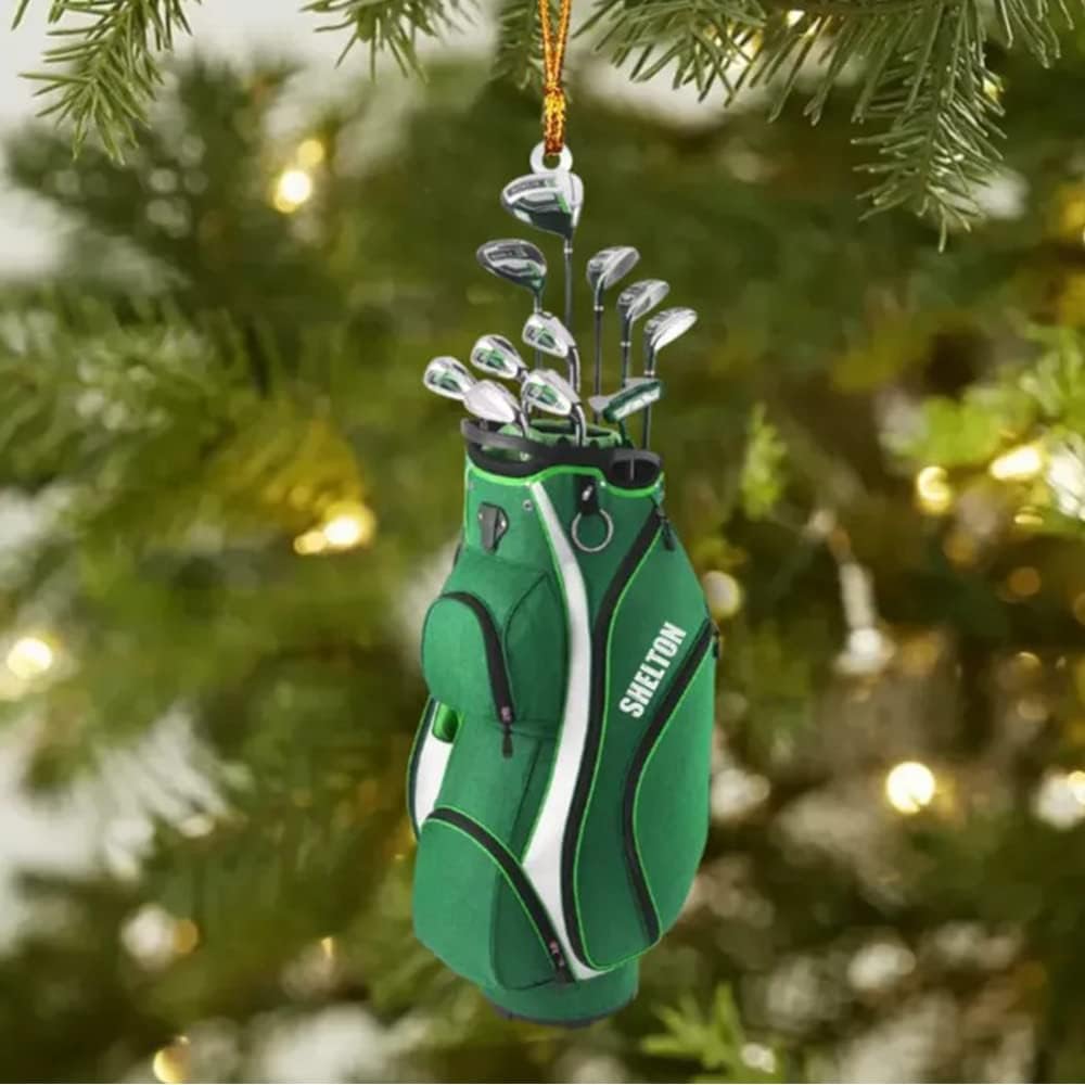 Personalized Golf Bag Christmas Ornament, Gifts for Golf Lovers, Him, Her, Family Member, Christmas Tree Decor, Home Décor, Golfing Cart Christmas Ornament, Idea 2
