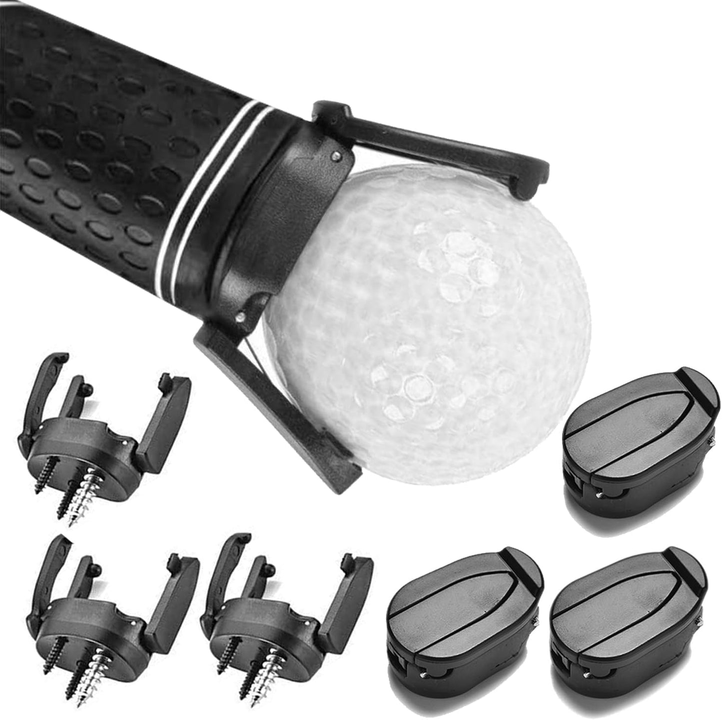 FINGER TEN Golf Ball Retriever for Putter Piker Upper 2/4/6/8/10 Pack Suction Cup Ball Grabber Tool with Screws Foldable Mini Ball Retrievers for Men Women Golfer