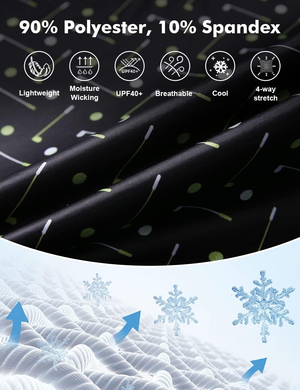 Hodaweisolp Golf Shirts for Men Dry Fit Print Moisture Wicking Performance Short Sleeve Polo Shirt