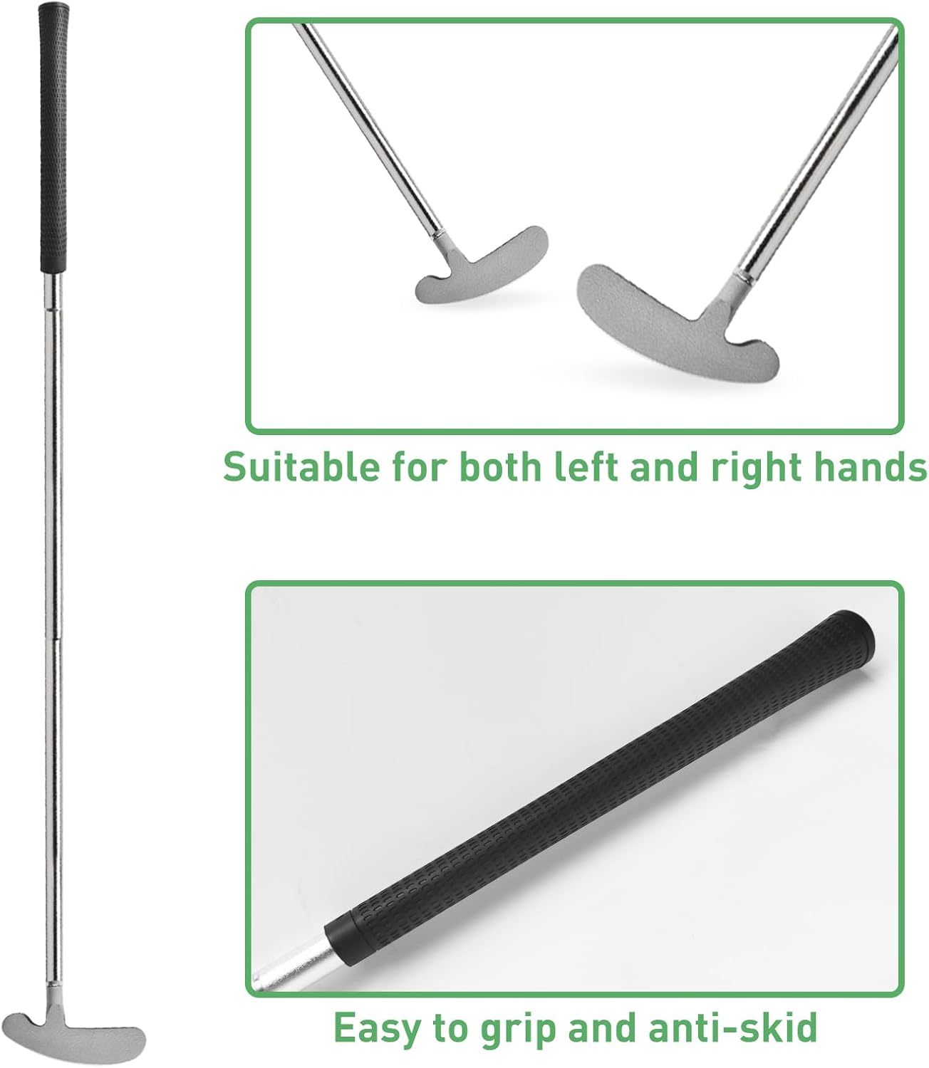 QPPKI Golf Putter - 33" Two-Way Putter for Left/Right Hand, with Practice Balls, Golf Combo Set for Men's Women's Kids, Indoor Outdoor Use