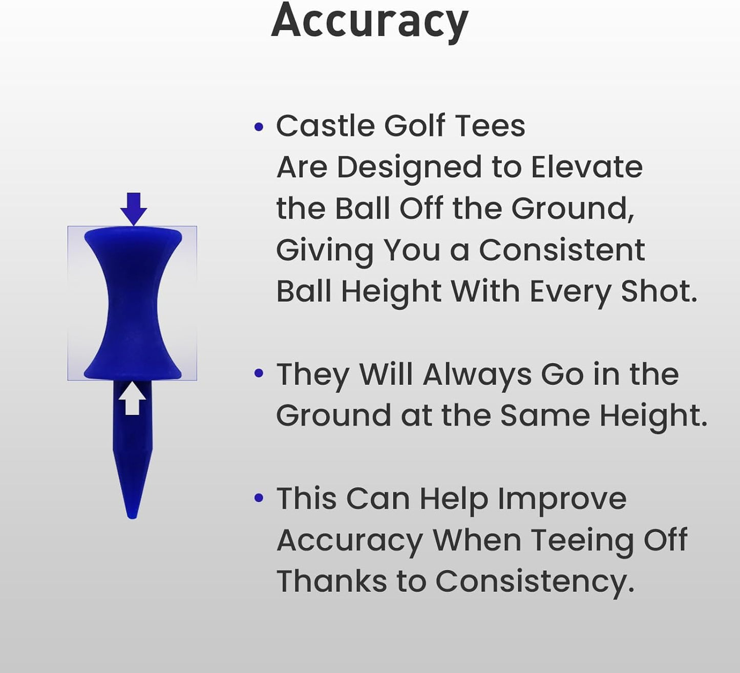 Plastic Golf Castle Tees Step Down Value 200 Count, Unbreakable Mixed or Same Height 1, 1 1/4, 2 3/4, 2 1/4, 2, 1 3/4, 1 1/2 Inch Length Colorful Pack for Practice