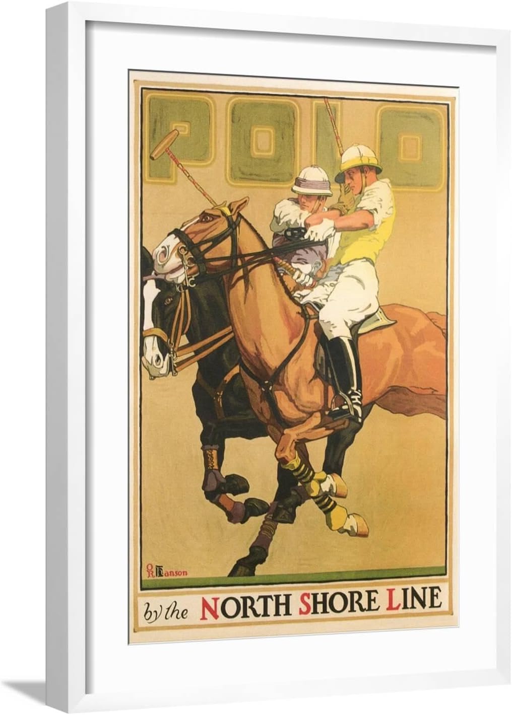 ART.COM Wall Art Print Polo Poster on White Frame, 21" x 29"