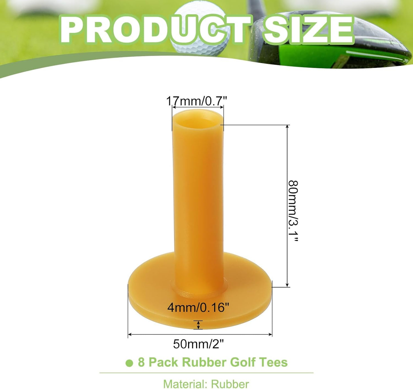 PATIKIL Rubber Golf Tee, Golf Practice Tees Training Driving Range Tee Stable Golf Ball Holder for Outdoor Indoor Hitting Mat