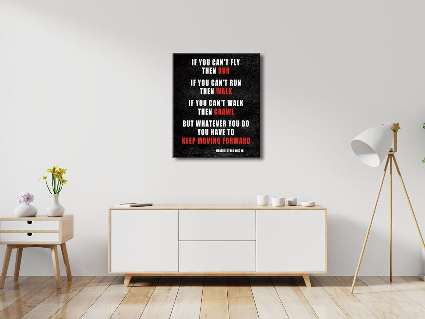 Pyradecor Keep Moving Forward Motivational Classroom Positive Quotes Inspirational Poster Canvas Prints Wall Art for Office Living Room Home Decorations