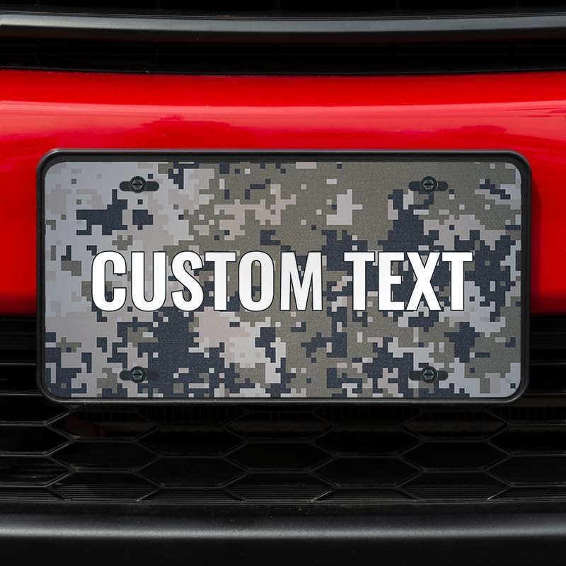 Unique Vanity License Plates | 16 Individual Designs | 3 Sizes (Automobile, Golf Cart, Motorcycle/Bike) | Made in U.S.A. | Custom Car Tags (Digital Camo, Golf Cart (7" x 4"))