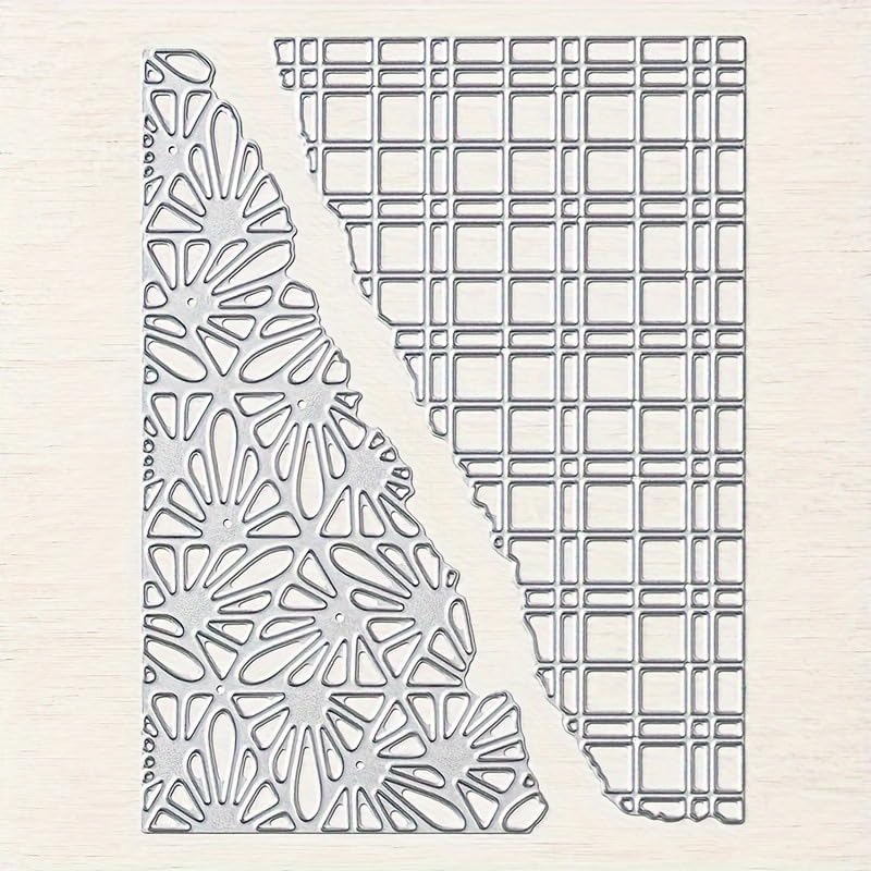 Lapoo 3D Backgrounds Frame Metal Cutting Die for Scrapbooking, New Cutting Dies DIY Album Card Making Decor Paper Craft Metal Die Cuts Party Wedding Decorations (Skew Border 5.1 x 3.8 in)